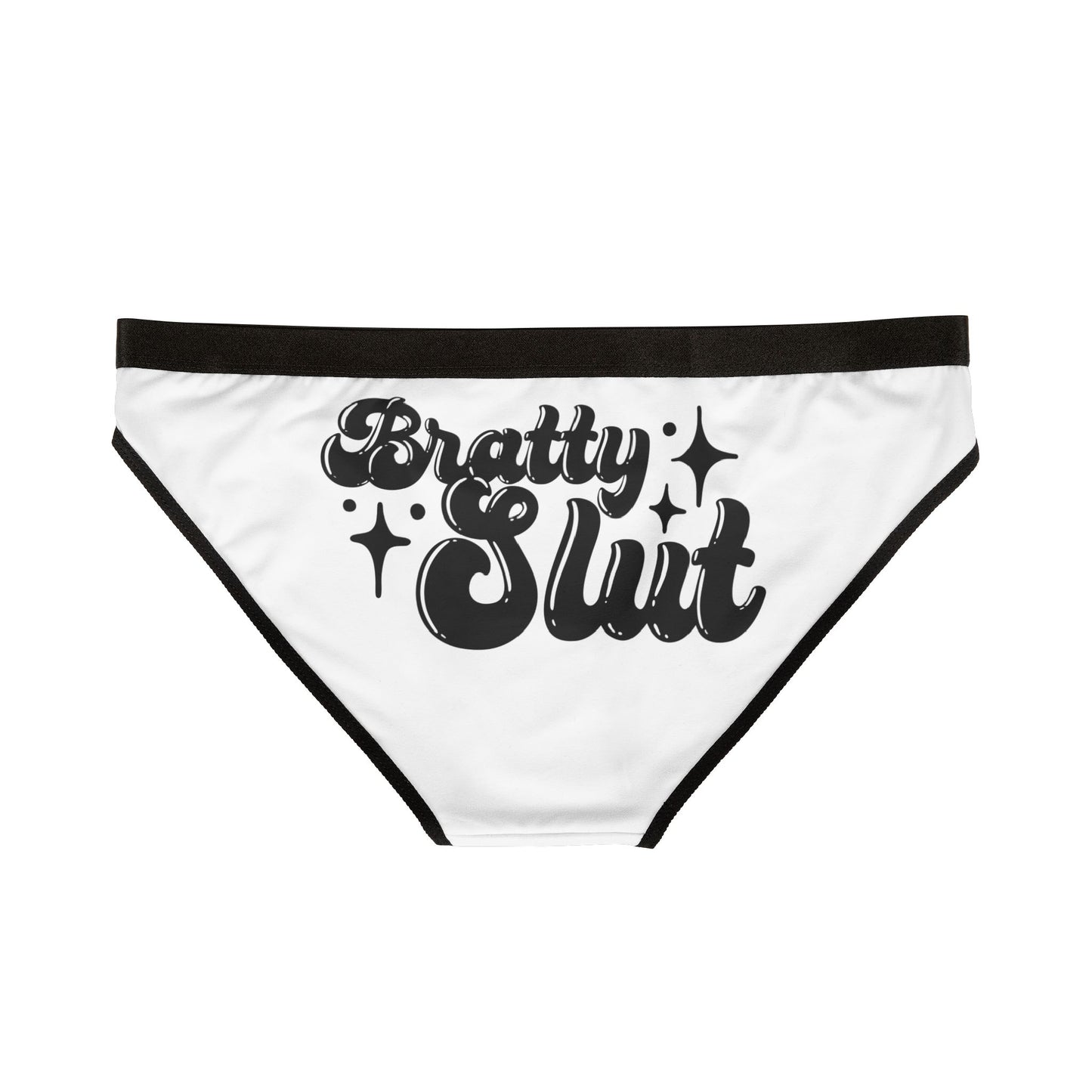 Bratty Slut - Women's AOP Underwear, Fun and Playful Lingerie, Perfect Gift for Girlfriends, Celebratory Undergarments