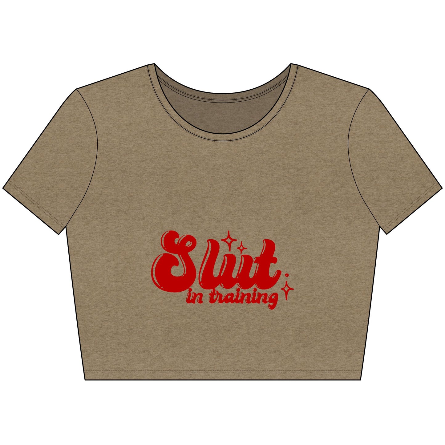 Slut In Training Crop Top Tee - Red