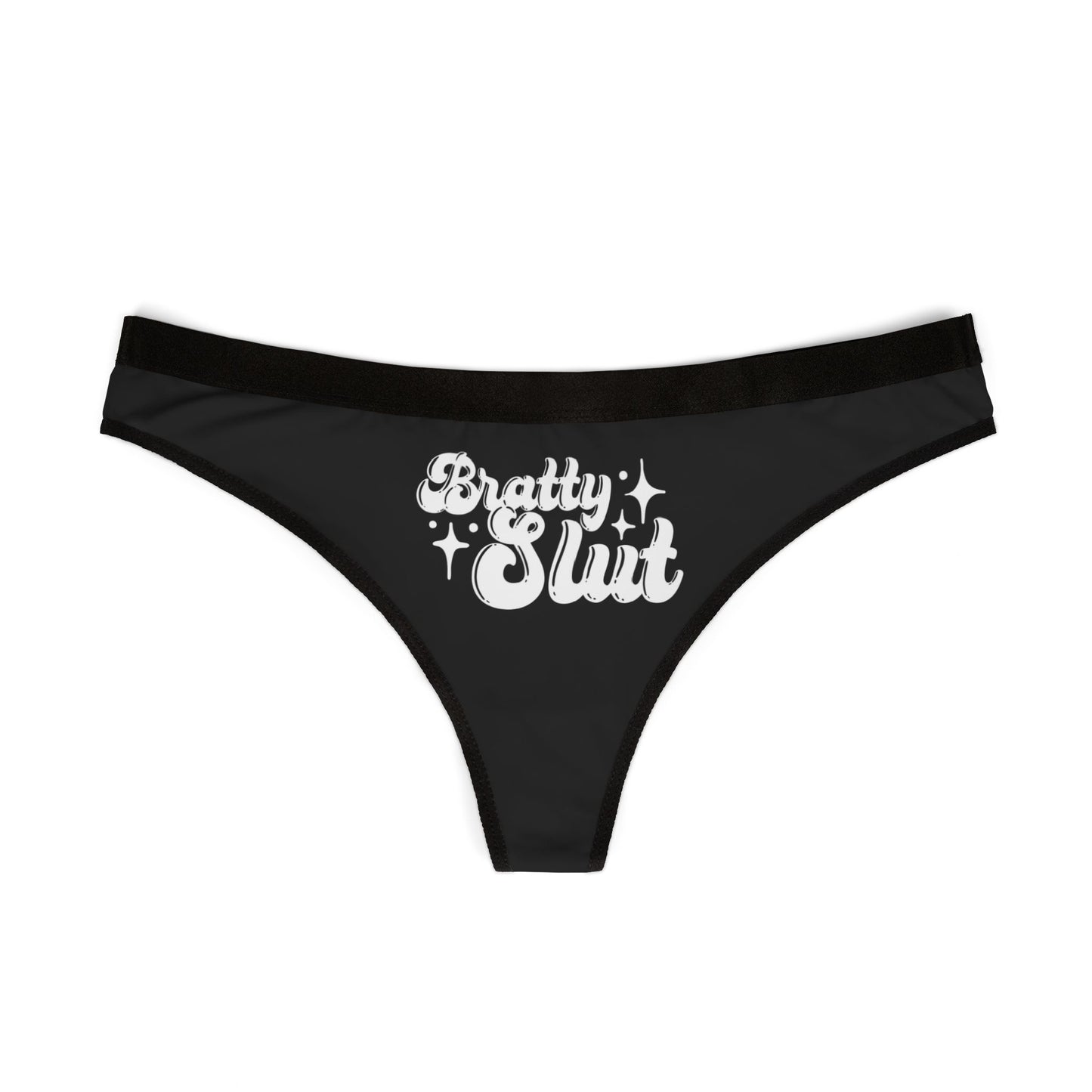 Women’s Thongs - Bratty Slut - Fun and Cheeky Lingerie for Playful Moments, Perfect Gift for Anniversaries, Honeymoons, Holidays, [...]