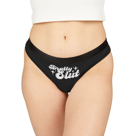 Women’s Thongs - Bratty Slut - Fun and Cheeky Lingerie for Playful Moments, Perfect Gift for Anniversaries, Honeymoons, Holidays, [...]