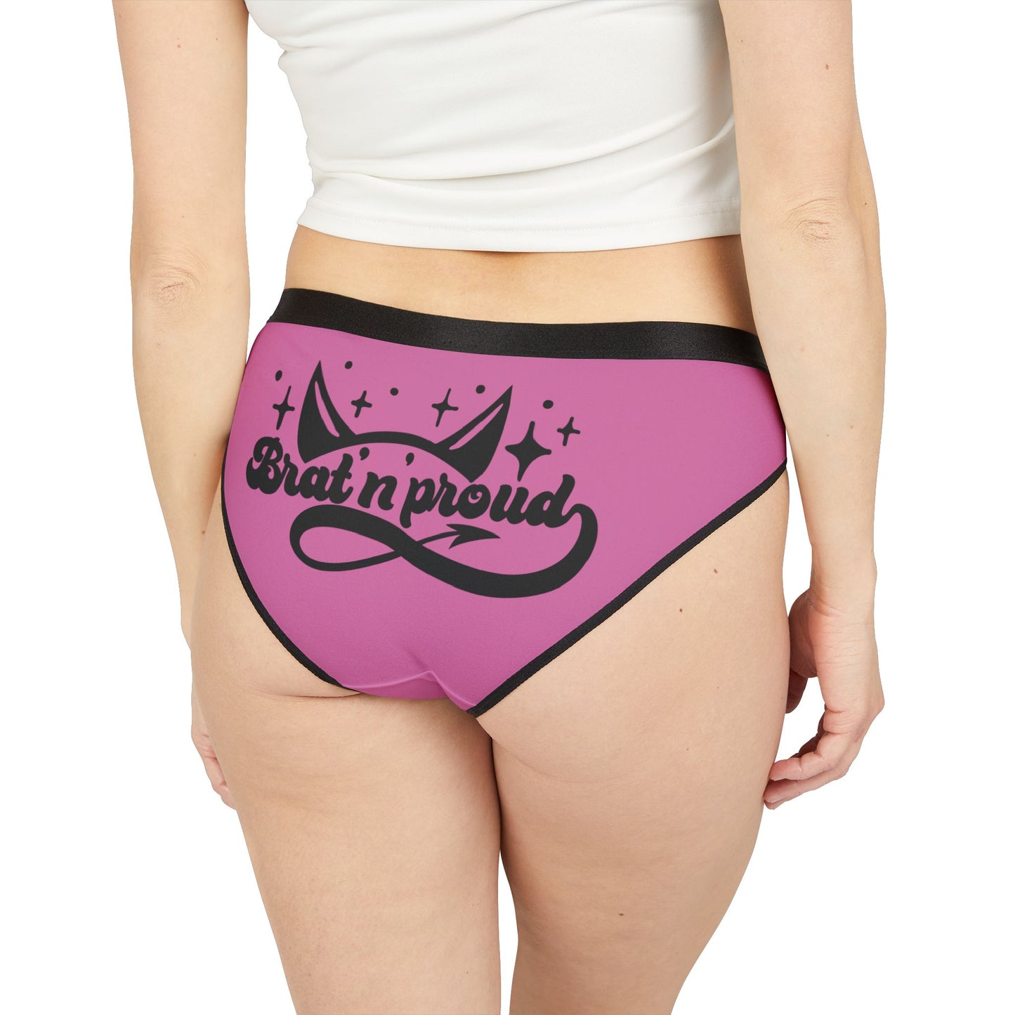 Brat 'n Proud - Women's AOP Underwear, Fun and Playful Lingerie, Perfect Gift for Girlfriends, Celebratory Undergarments