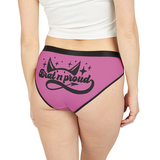 Brat 'n Proud - Women's AOP Underwear, Fun and Playful Lingerie, Perfect Gift for Girlfriends, Celebratory Undergarments