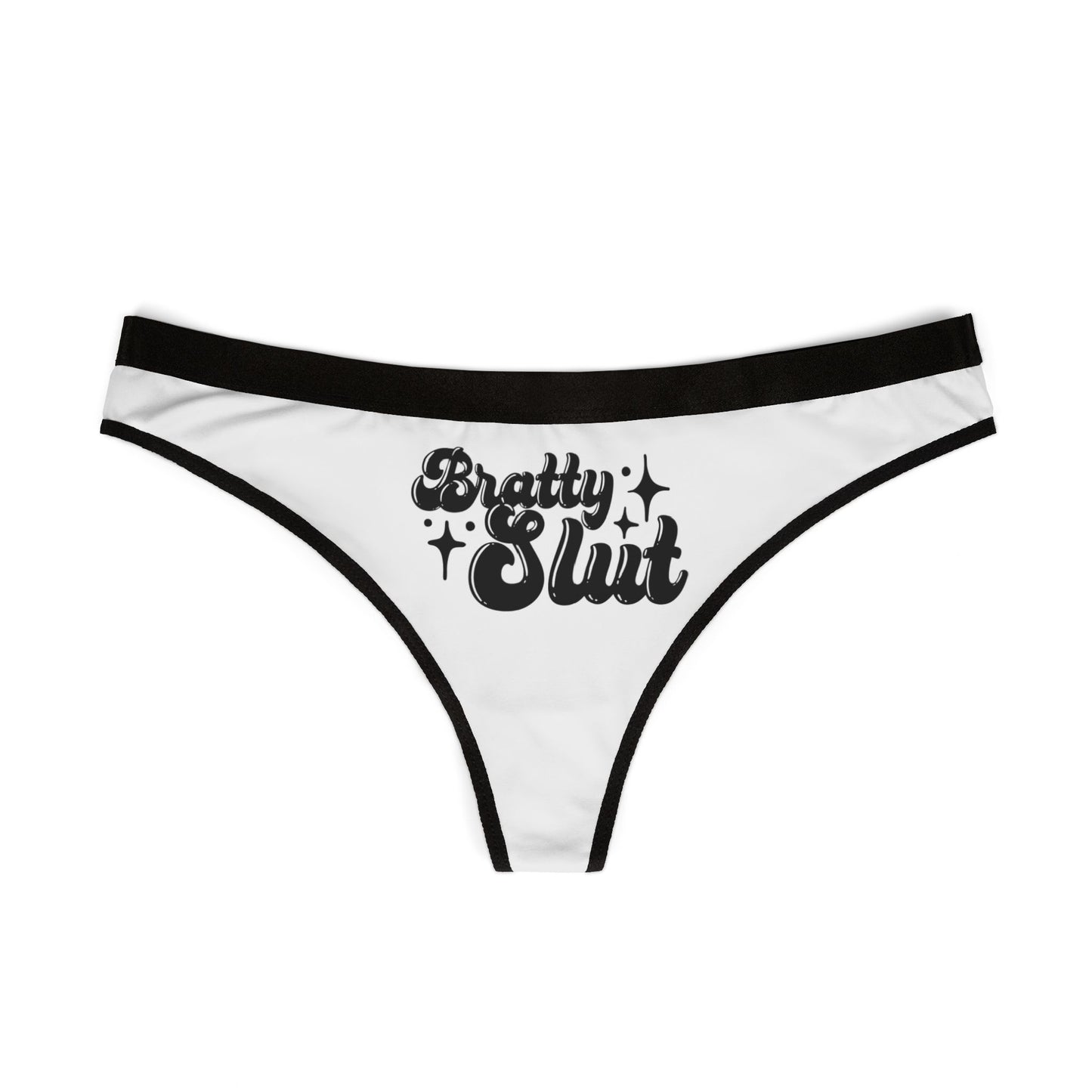 Women’s Thongs - Bratty Slut - Fun and Cheeky Lingerie for Playful Moments, Perfect Gift for Anniversaries, Honeymoons, Holidays, [...]