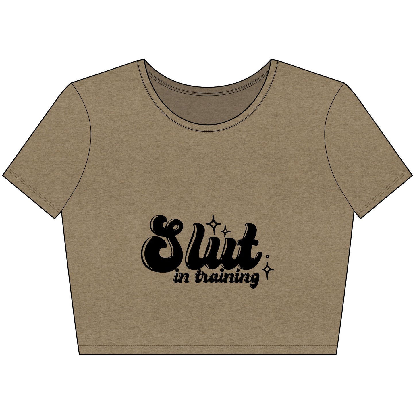 Slut In Training Crop Top Tee - Black or White