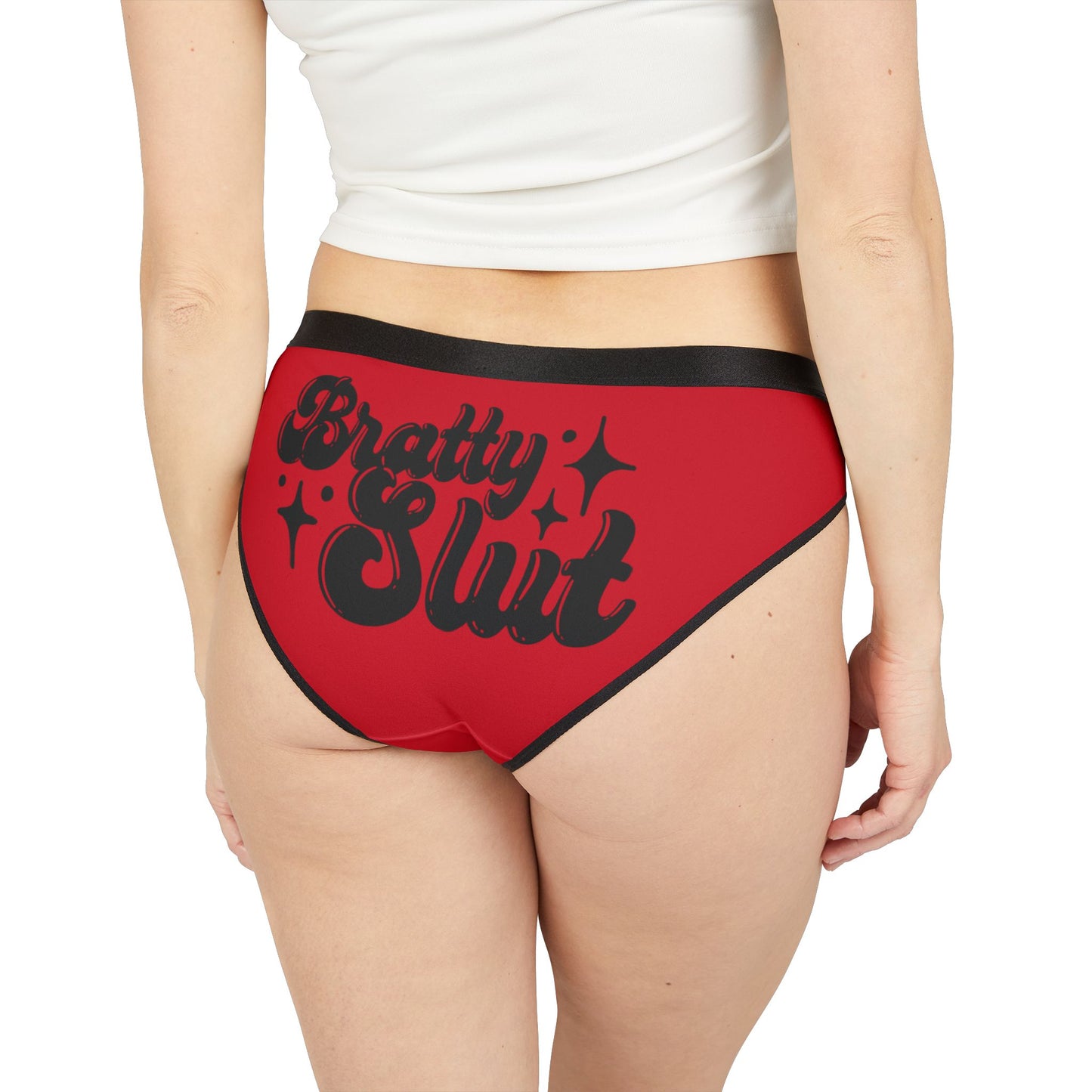 Bratty Slut - Women's AOP Underwear, Fun and Playful Lingerie, Perfect Gift for Girlfriends, Celebratory Undergarments