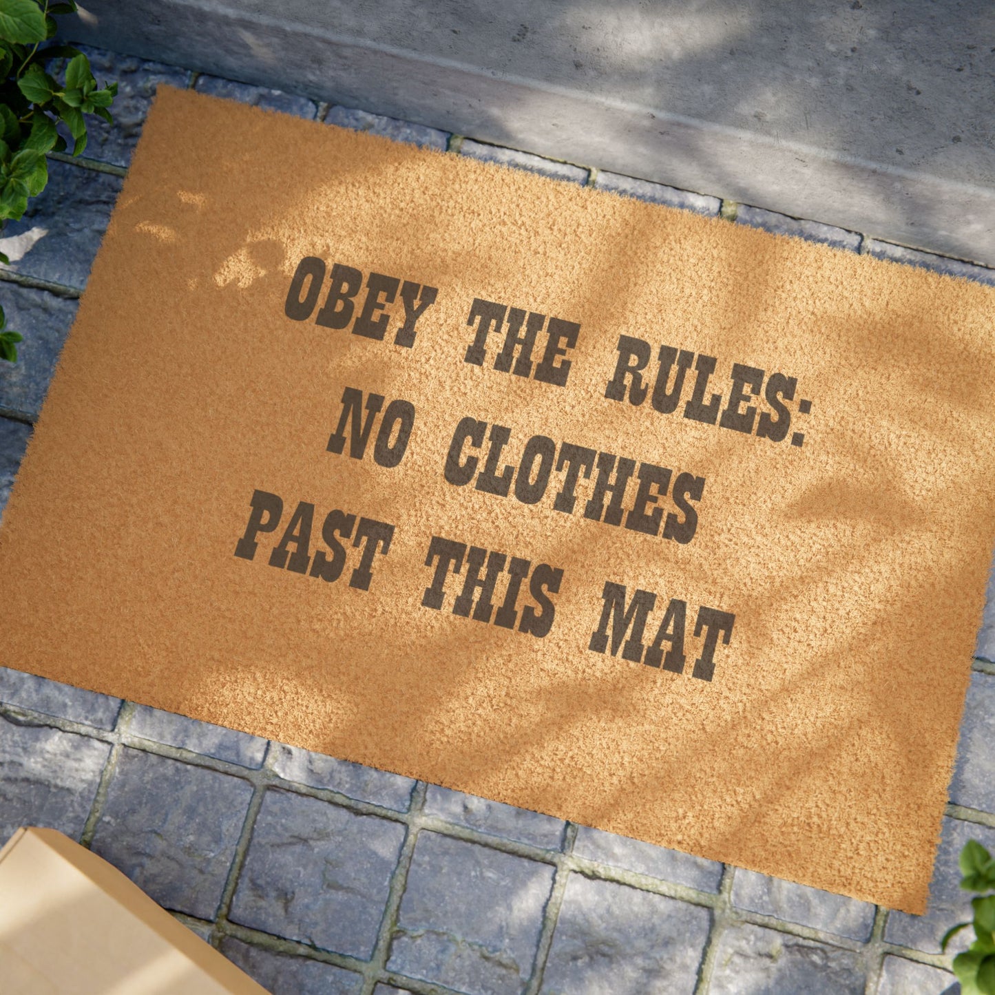 Obey The Rules: No Clothes Past This Mat - Welcome Doormat