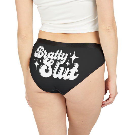 Bratty Slut - Women's AOP Underwear, Fun and Playful Lingerie, Perfect Gift for Girlfriends, Celebratory Undergarments