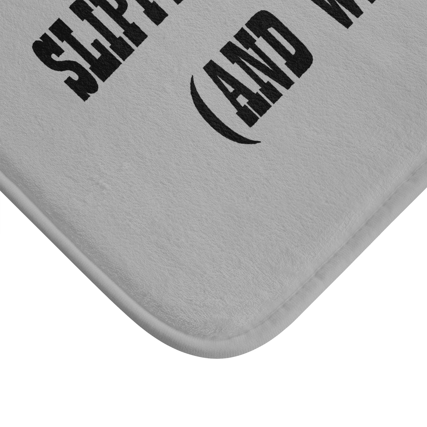 Slippery When Wet (And Willing) - Bathroom Comfort Mat - Light Grey