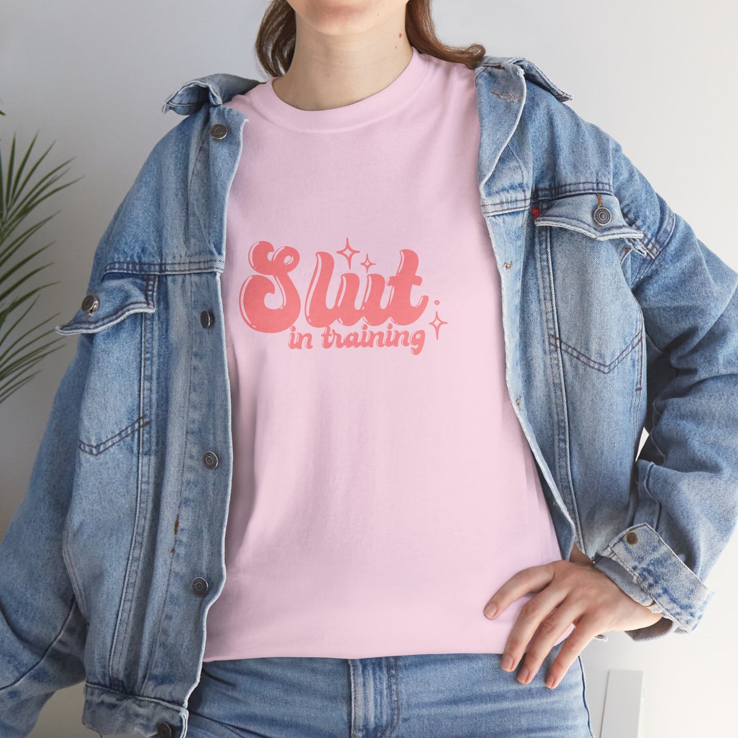 Graphic Tee - Slut In Training - Pink Logo