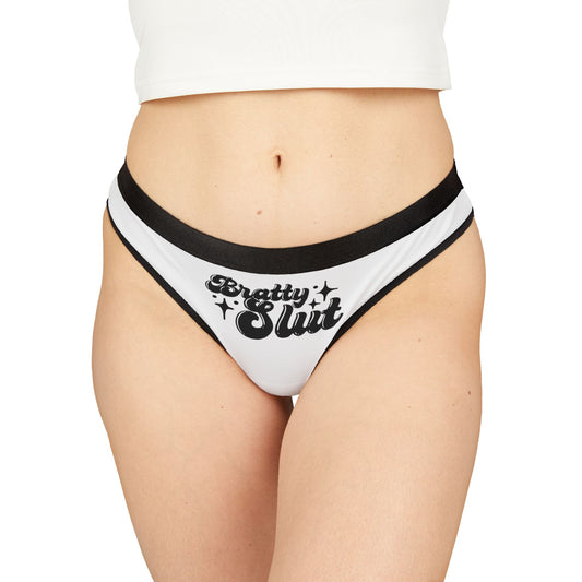 Women’s Thongs - Bratty Slut - Fun and Cheeky Lingerie for Playful Moments, Perfect Gift for Anniversaries, Honeymoons, Holidays, [...]
