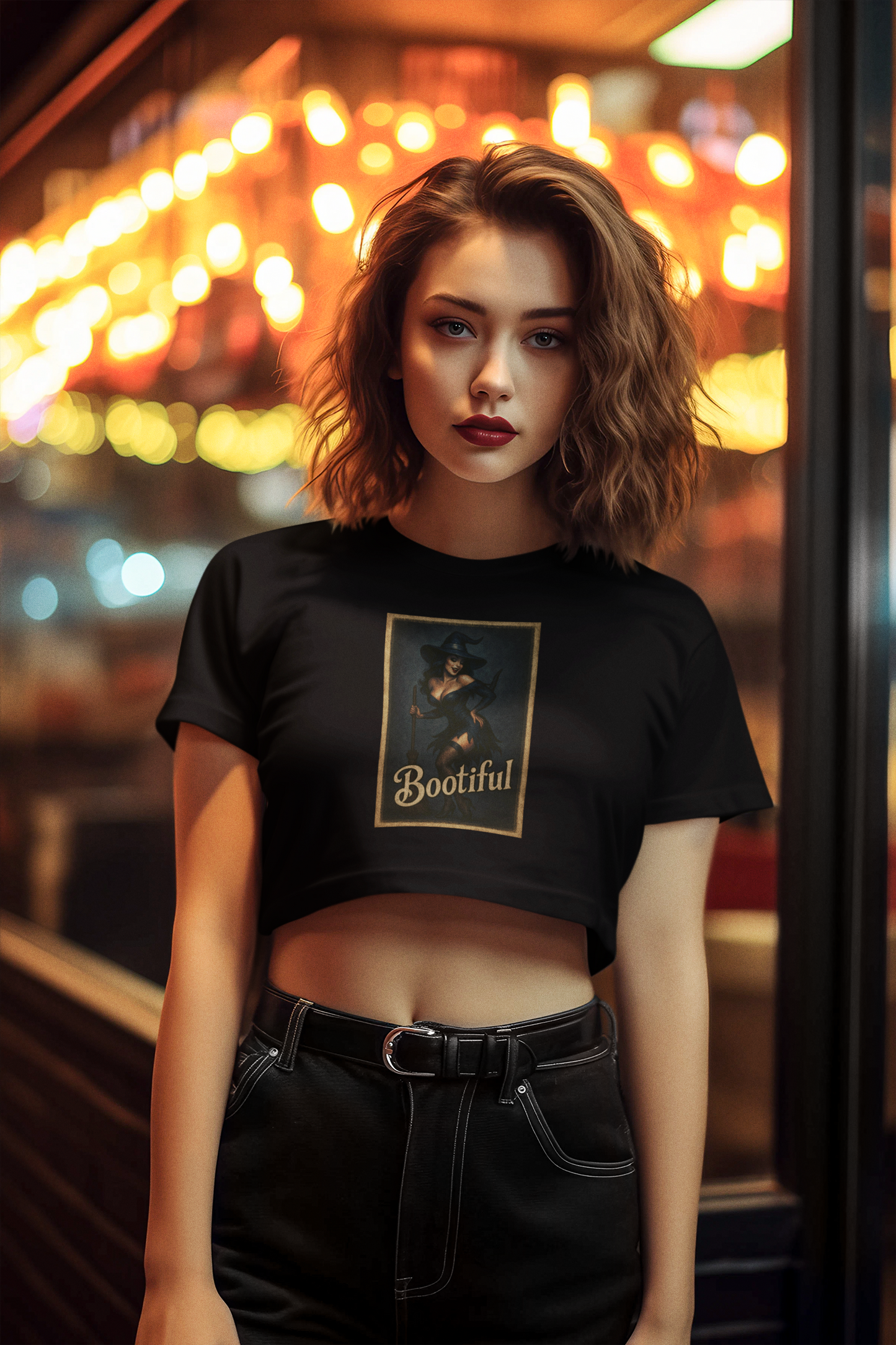 Women's Crop Tee - Sexy Witch Halloween Shirt