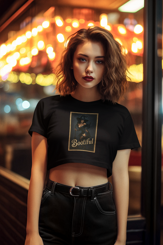 Women's Crop Tee - Sexy Witch Halloween Shirt