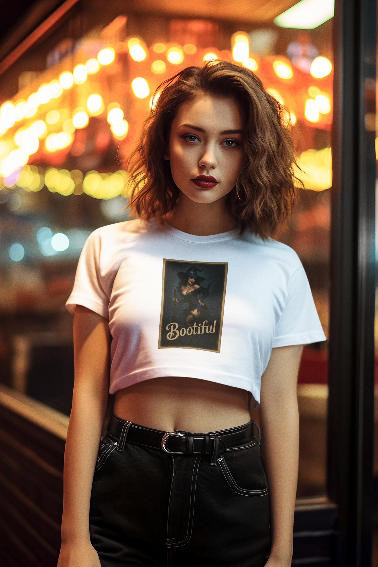 Women's Crop Tee - Sexy Witch Halloween Shirt