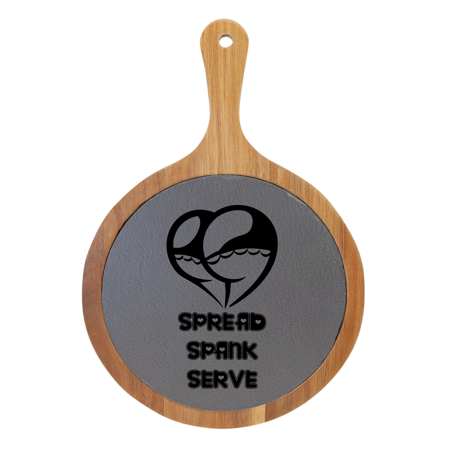 Spread Spank Serve - Engraved Charcuterie Board, Kinky, BDSM, Home Goods, Gift for Foodies, Housewarming Present, Unique Serving Platter,