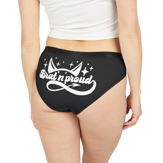 Brat 'n Proud - Women's AOP Underwear, Fun and Playful Lingerie, Perfect Gift for Girlfriends, Celebratory Undergarments