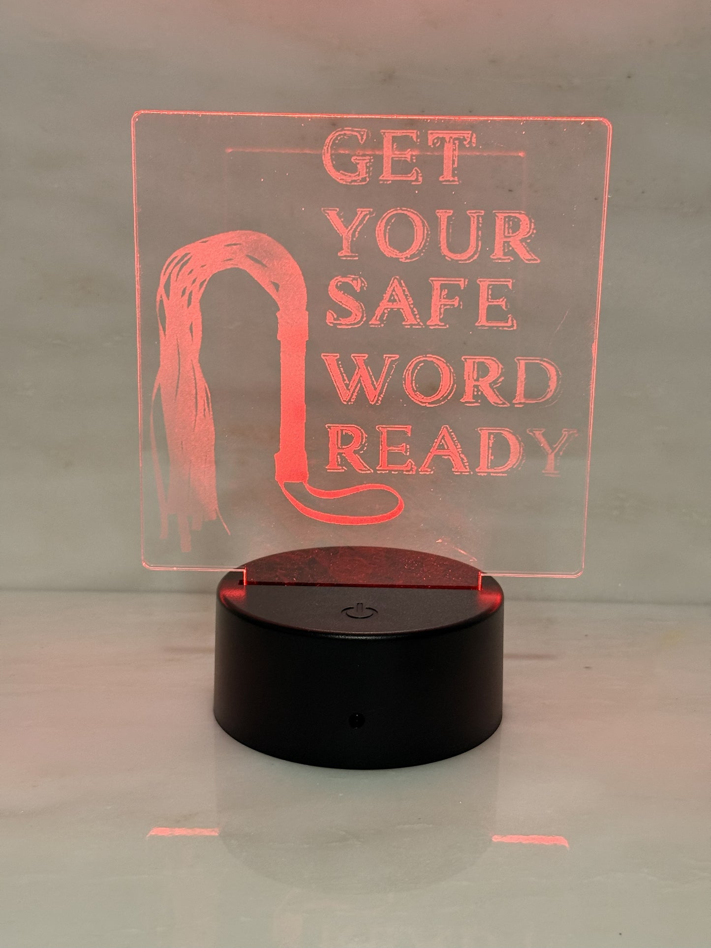 DOMestic Pantry LED Acrylic Night Light – “Punishment Pending” & Other Kinky Mood Designs