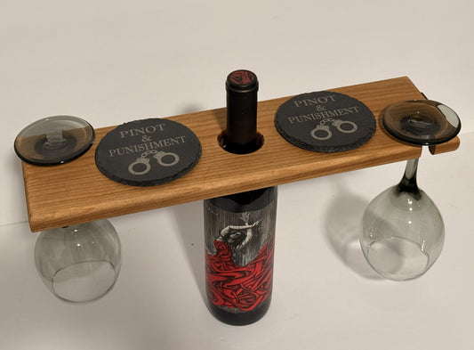 “Pour & Restrain” — DOMestic Pantry Wine Glass & Bottle Holder with Wrist Bondage Stock