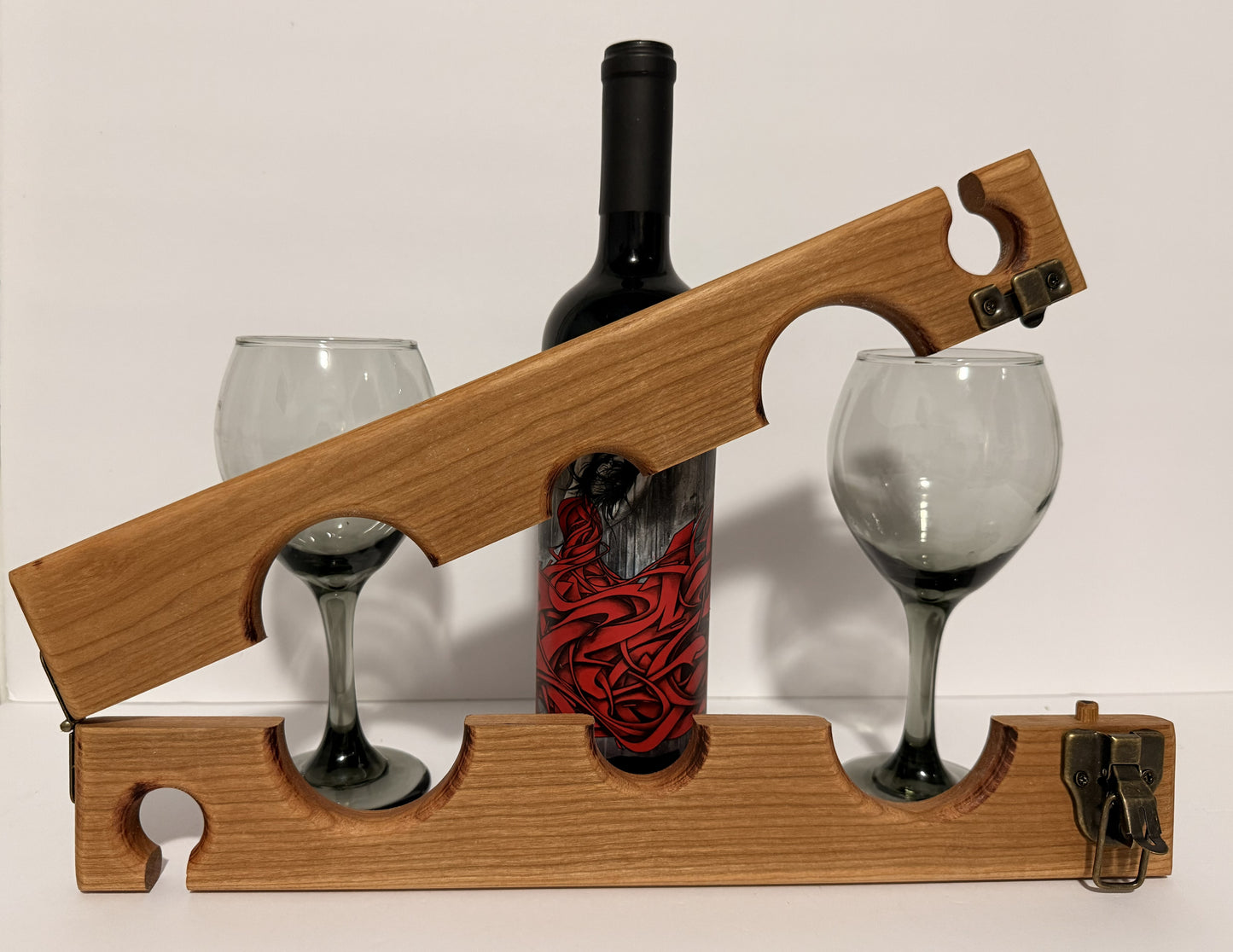 “Pour & Restrain” — DOMestic Pantry Wine Glass & Bottle Holder with Wrist Bondage Stock