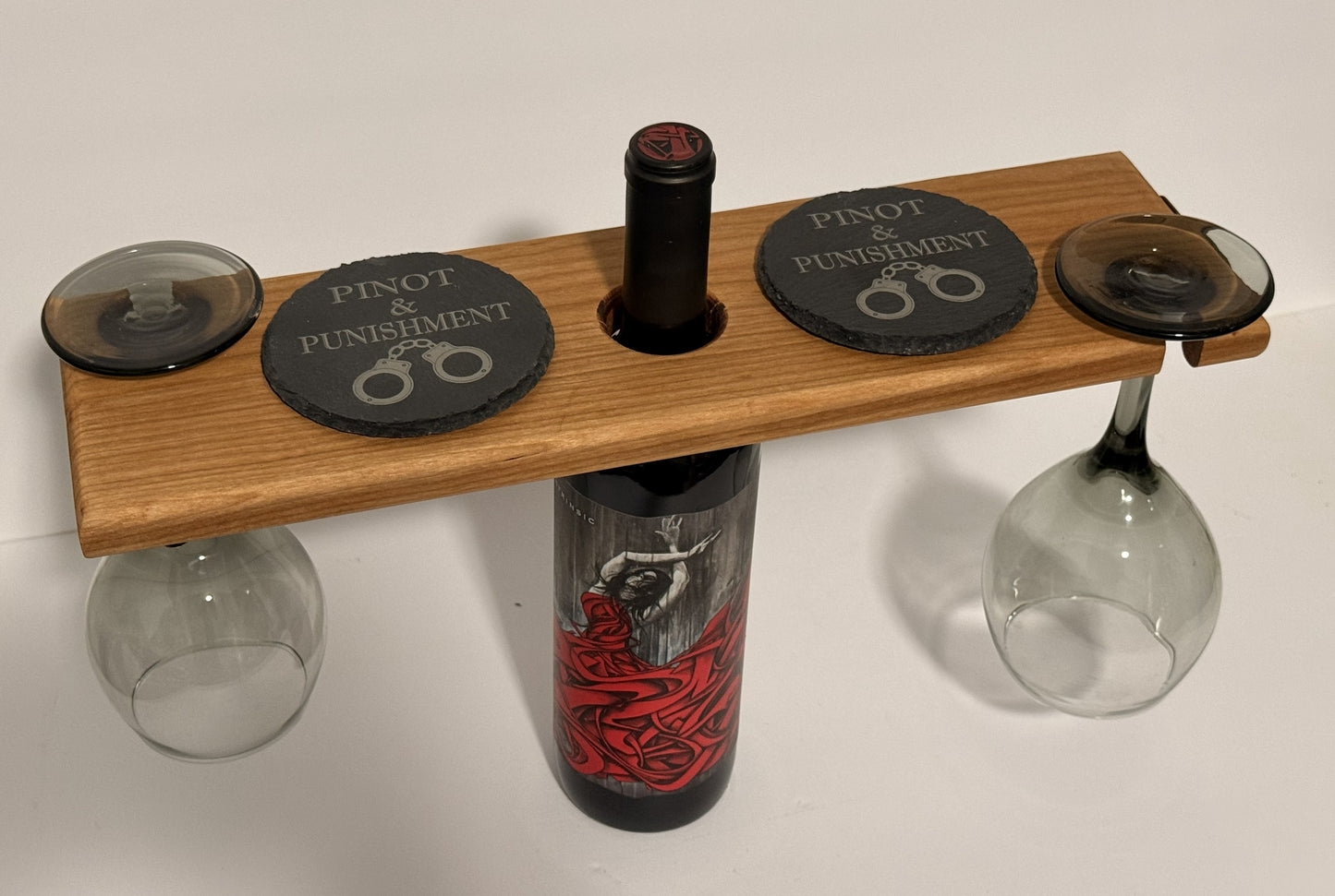 “Pour & Restrain” — DOMestic Pantry Wine Glass & Bottle Holder with Wrist Bondage Stock