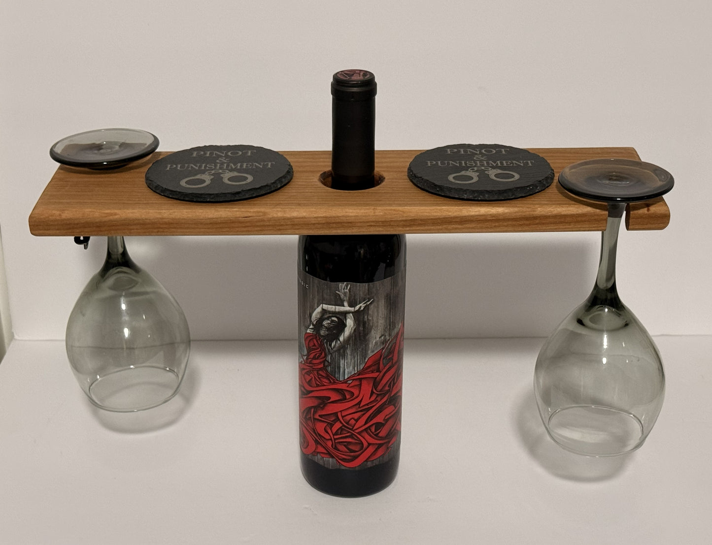 “Pour & Restrain” — DOMestic Pantry Wine Glass & Bottle Holder with Wrist Bondage Stock